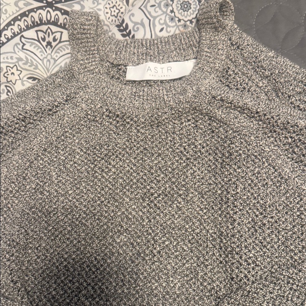 ASTR Women's Textured Knit Sweater - Gray